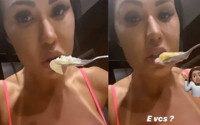 Gracyanne Barbosa comendo