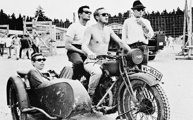 James Coburn, James Garner, Steve McQueen e o diretor John Sturges em 