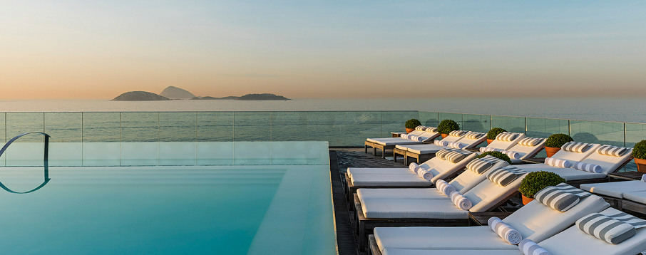 Piscina do Hotel Fasano Rio, em Ipanema. Foto: Divulgação