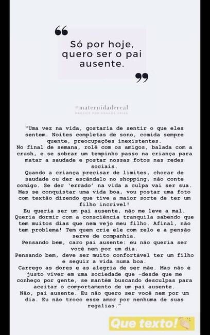 Texto postado por Carol Marchezi