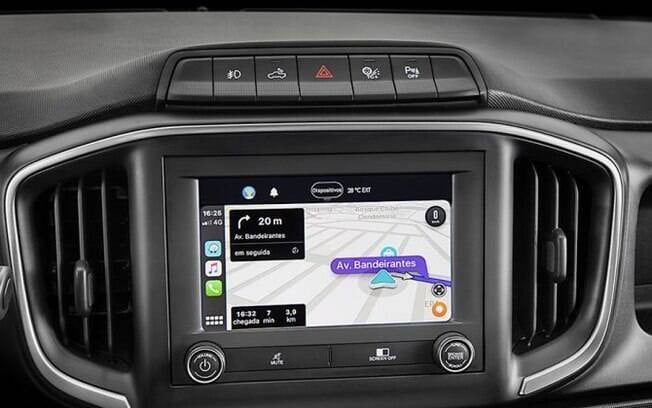 Central multimídia da nova Fiat Strada permite o uso do Android Auto sem fio