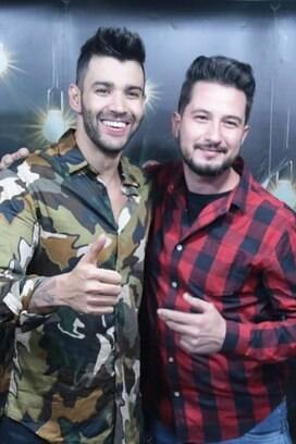 Cantor sertanejo Gláucio Lopes com celebridades como Sandy e Gusttavo Lima. Foto: Reprodução Instagram