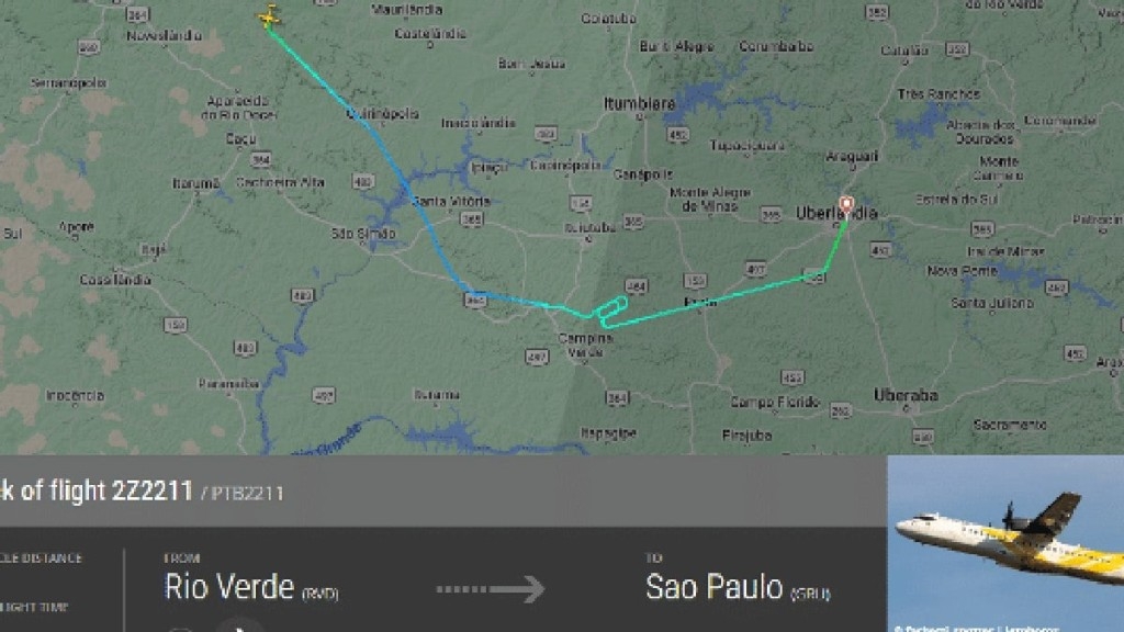 Reprodução Flightradar Avião da Voepass