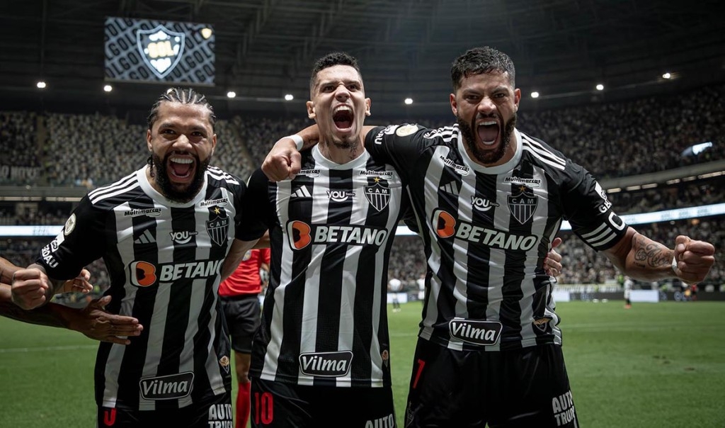 Jogadores do Atlético Mineiro comemoram gol contra o Vasco | Foto: Pedro Souza |