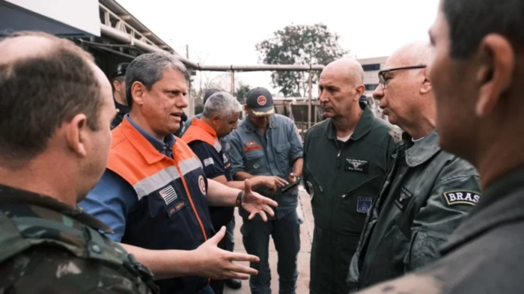 Vinicus Rosa/ Governo do Estado de São Paulo Tarcísio de Freitas em Ribeirão Preto neste domingo (25)