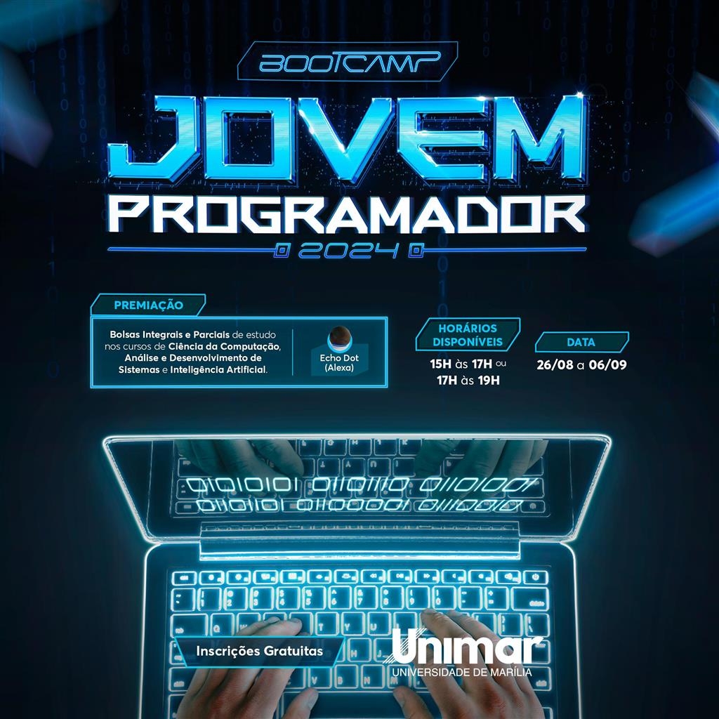 Unimar abre inscrições ao Bootcamp Jovem Programador 2024: gratuito