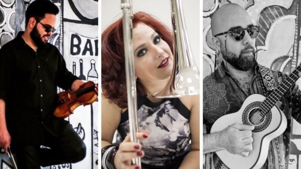 Fernanda Moura Choro Livre recebe trio com violino, trombone de vara e cavaquinho