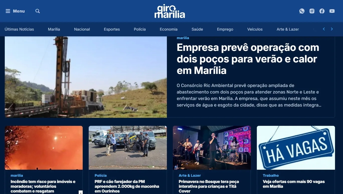 home page Giro Marília