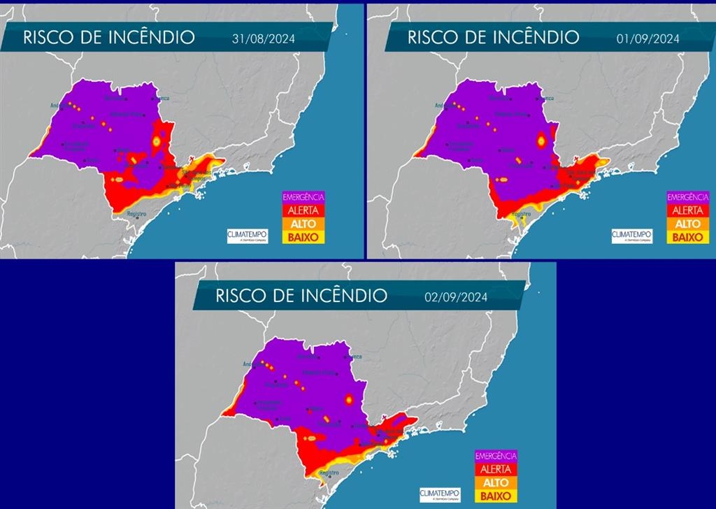 Estado lista cinco cidades com fogo em mata e prorroga alerta para incêndios