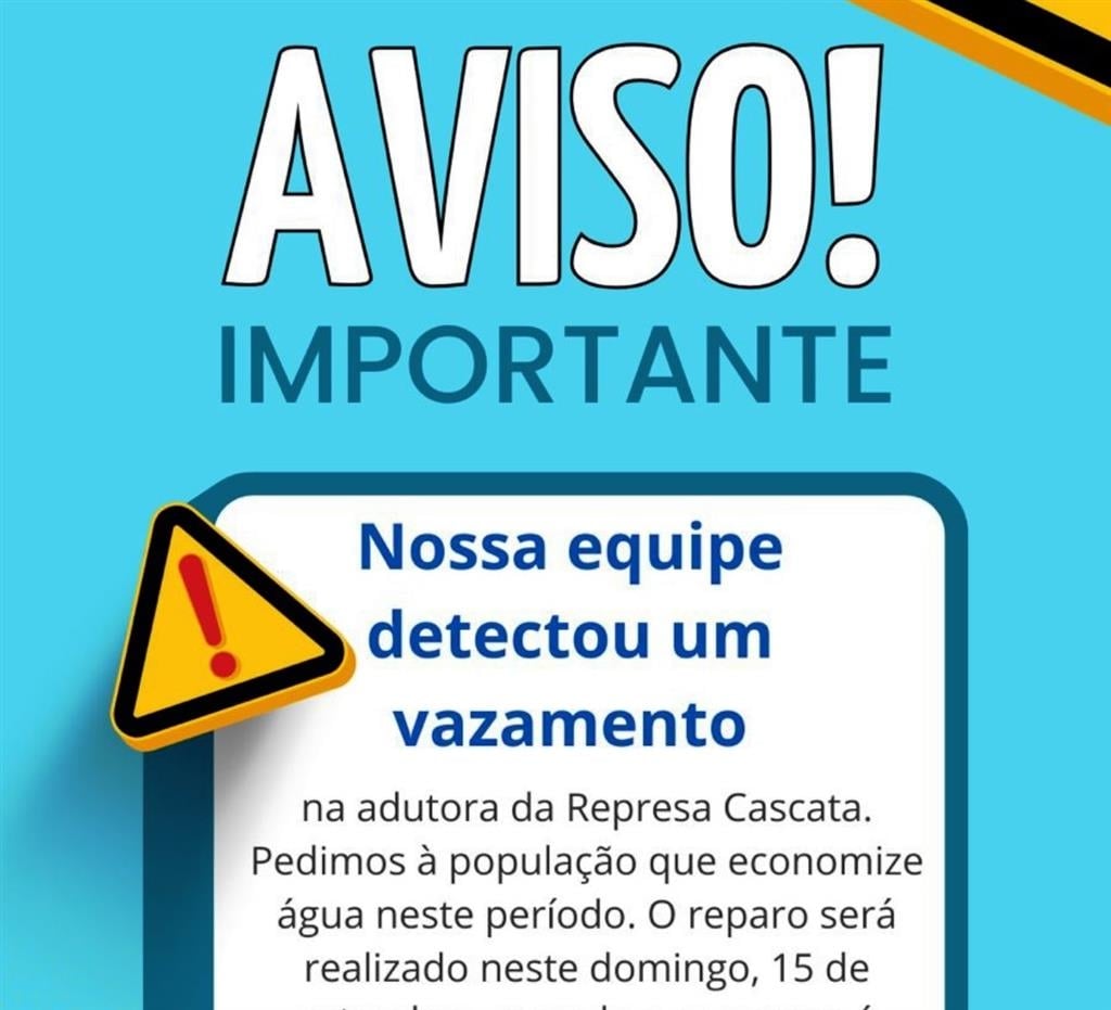 Zona leste pode ter bairros sem água no primeiro aviso de reparo pela Ric Ambiental