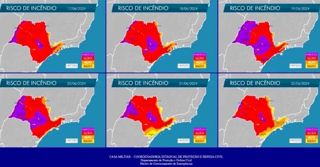 Mapa de Risco para incêndios tem alerta na região; Inmet acusa baixa umidade