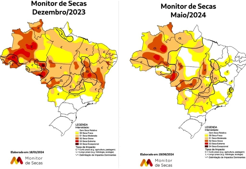 Seca moderada agrava no norte do Estado e avança para centro oeste